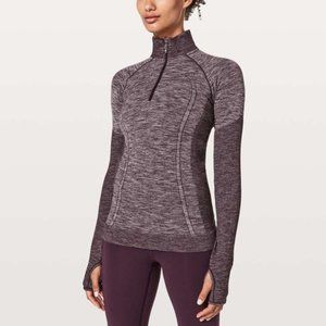 LULULEMON purple Swiftly wool half zip